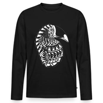 Maori Toucan Bird - Men's Premium Organic Long Sleeve Shirt - black - Front - Nico (187cm)