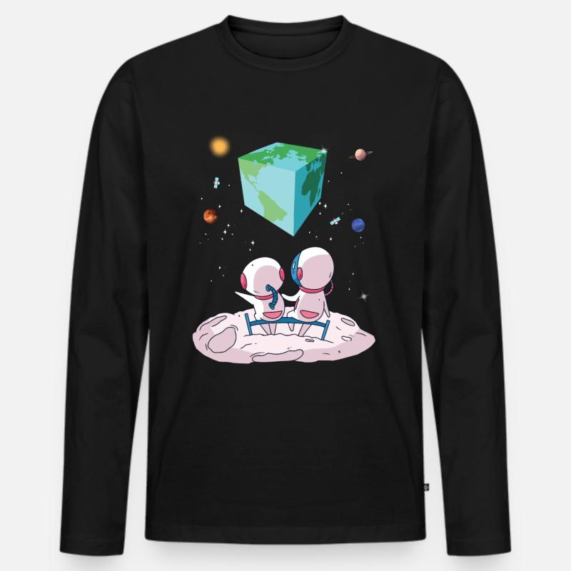 La terra è un cubo - Maglia a manica lunga ecologica premium da uomo - nero