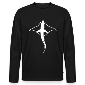 Manta Shark Manta Rays Reef Shark Longimanus - Men's Premium Organic Long Sleeve Shirt - black - Front - Nico (187cm)
