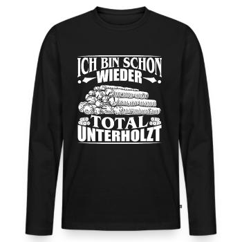BOIS SAW BOINSAW CADEAU FOREST FÖRSTER PROFESSION - T-shirt manches longues Premium bio Homme - noir - Devant - Nico (187cm)
