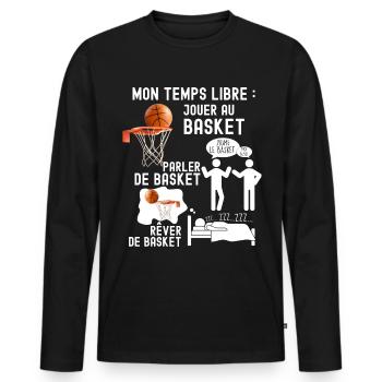 Basketball temps libre Cadeau Homme Basket - T-shirt manches longues Premium bio Homme - noir - Devant - Nico (187cm)