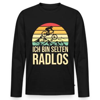 Rarement vélo sans roues vélo de montagne vélo de route vélo - T-shirt manches longues Premium bio Homme - noir - Devant - Nico (187cm)