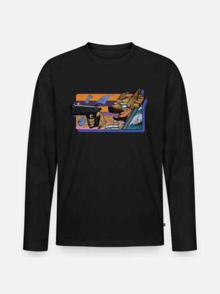 Gun Dog - without the inscription - Men's Premium Organic Long Sleeve Shirt - black