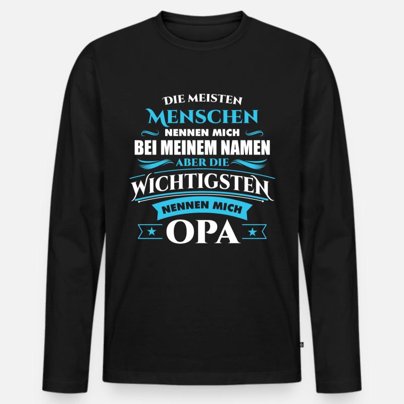 Opa Großvater Opi Name - Männer Premium Bio Langarmshirt - Schwarz