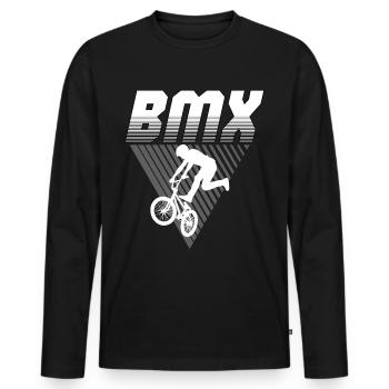 BMX street Jump - Men's Premium Organic Long Sleeve Shirt - black - Front - Nico (187cm)