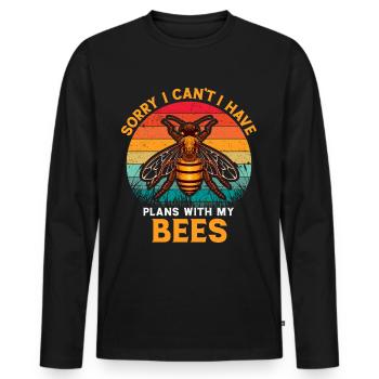 Beekeeping Beekeeping Course Beekeepers' Association Honey Bee Beekeepers - Men's Premium Organic Long Sleeve Shirt - black - Front - Nico (187cm)