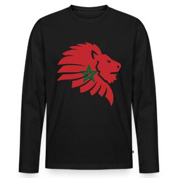 Marokko - Männer Premium Bio Langarmshirt - Schwarz - Vorne - Nico (187cm)