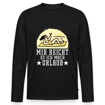 Mir reichts, ich mach Urlaub! Ferien, Sommer Sonne - Männer Premium Bio Langarmshirt - Schwarz - Vorne - Nico (187cm)