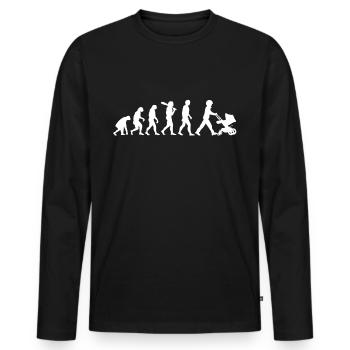 Evolution des Afro Vater mit Baby Witzig Eltern - Männer Premium Bio Langarmshirt - Schwarz - Vorne - Nico (187cm)