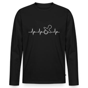 Sucette Heartbeat pour bébé mère d'amour - T-shirt manches longues Premium bio Homme - noir - Devant - Nico (187cm)