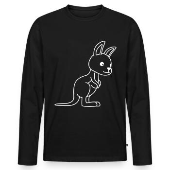 Kangaroo Comic - Männer Premium Bio Langarmshirt - Schwarz - Vorne - Nico (187cm)