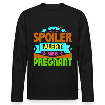 Mère Enceinte Bébé Nourrisson T-shirt Maman - T-shirt manches longues Premium bio Homme - noir - Devant - Nico (187cm)