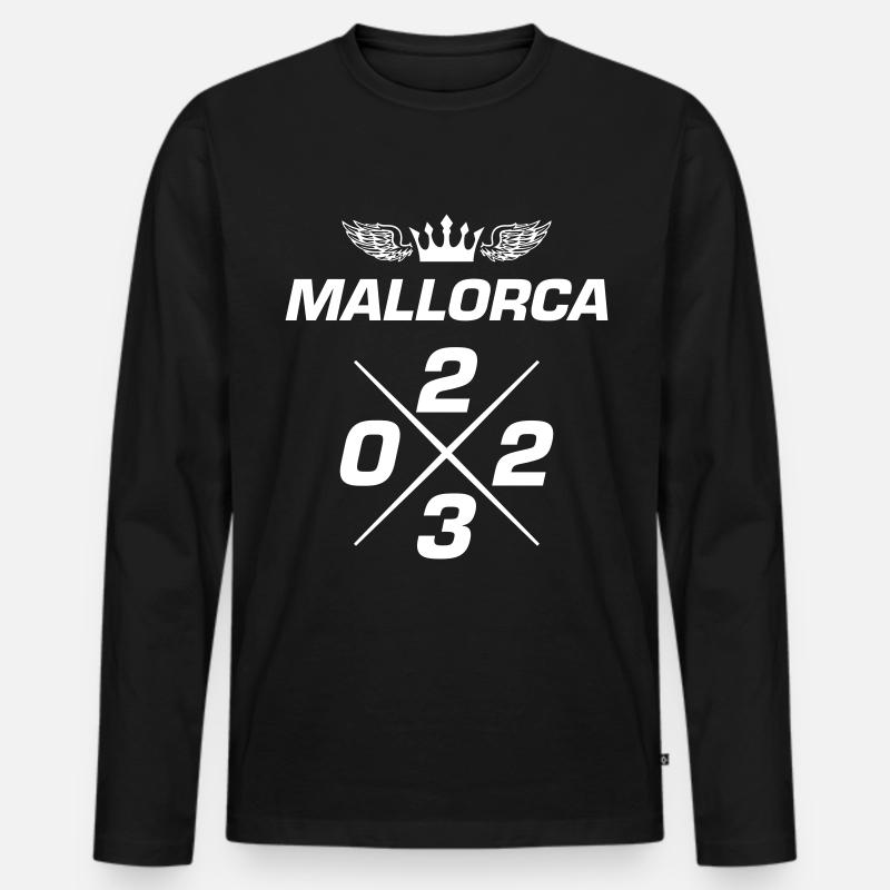 Mallorca 2023 - Männer Premium Bio Langarmshirt - Schwarz
