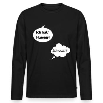 Lustiges Design für schwangere Frauen - Männer Premium Bio Langarmshirt - Schwarz - Vorne - Nico (187cm)