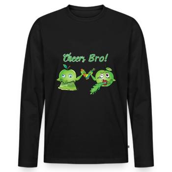 Gerbe pommes Bande Dessin animé Speb - T-shirt manches longues Premium bio Homme - noir - Devant - Nico (187cm)