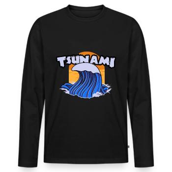 Master of Disaster Natur Tsunami Cadeau Cooles - T-shirt manches longues Premium bio Homme - noir - Devant - Nico (187cm)