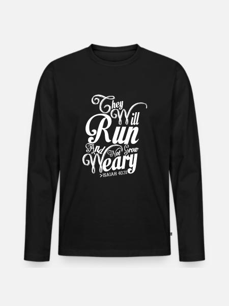 Christians they will run gift - Men's Premium Organic Long Sleeve Shirt - black
