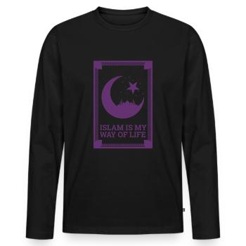 Islam Lebensweise Muslimisch Cooles Geschenk - Männer Premium Bio Langarmshirt - Schwarz - Vorne - Nico (187cm)