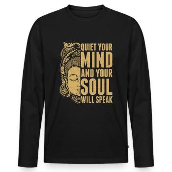 L’ de l’hindouisme parle bouddhiste Cooles - T-shirt manches longues Premium bio Homme - noir - Devant - Nico (187cm)