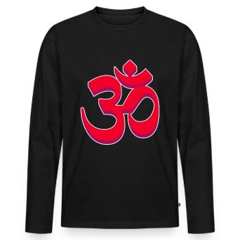 Hinduism Sacred Symbol Black Gift - Men's Premium Organic Long Sleeve Shirt - black - Front - Nico (187cm)