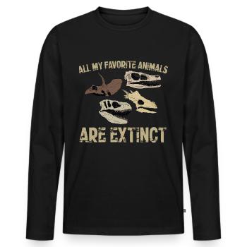 Dinosaurier Lieblingstiere sind ausgestorben - Männer Premium Bio Langarmshirt - Schwarz - Vorne - Nico (187cm)