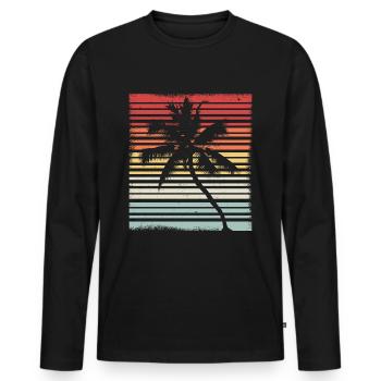 Coconut Retro Vintage Cool Gift - Men's Premium Organic Long Sleeve Shirt - black - Front - Nico (187cm)