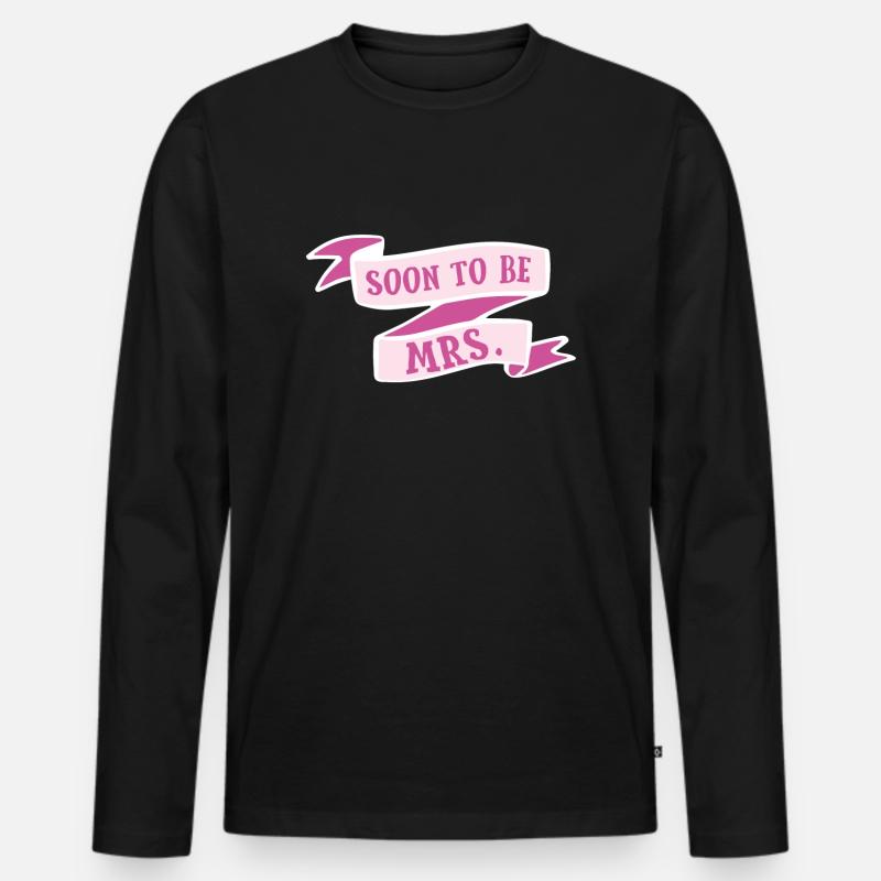 Braut bald bin ich Ehefrau Brautband Cooles - Männer Premium Bio Langarmshirt - Schwarz