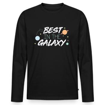 Universe - Men's Premium Organic Long Sleeve Shirt - black - Front - Nico (187cm)