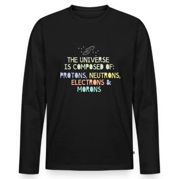 Universe - Men's Premium Organic Long Sleeve Shirt - black - Front - Nico (187cm)