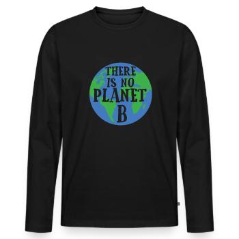Il n’y a pas de planète B changement climatique cadeau - T-shirt manches longues Premium bio Homme - noir - Devant - Nico (187cm)