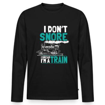 Ronfler comme un train rêve - T-shirt manches longues Premium bio Homme - noir - Devant - Nico (187cm)
