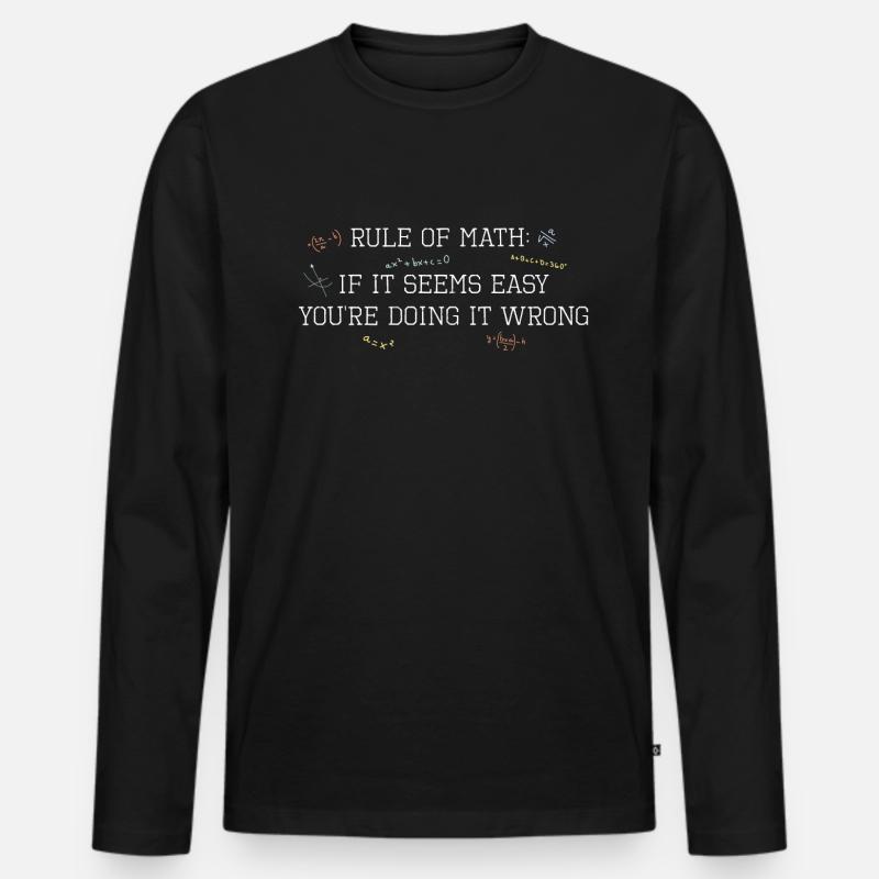 Maths règles complexes simple - T-shirt manches longues Premium bio Homme - noir