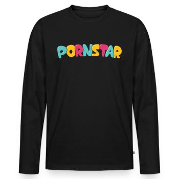 Porno Star - T-shirt manches longues Premium bio Homme - noir - Devant - Nico (187cm)