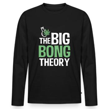 Big Bong Theory Weed High Weed Marijuana - Men's Premium Organic Long Sleeve Shirt - black - Front - Nico (187cm)