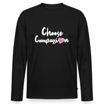 Mitgefühl Ethik Motivation Cooles Geschenk - Männer Premium Bio Langarmshirt - Schwarz - Vorne - Nico (187cm)
