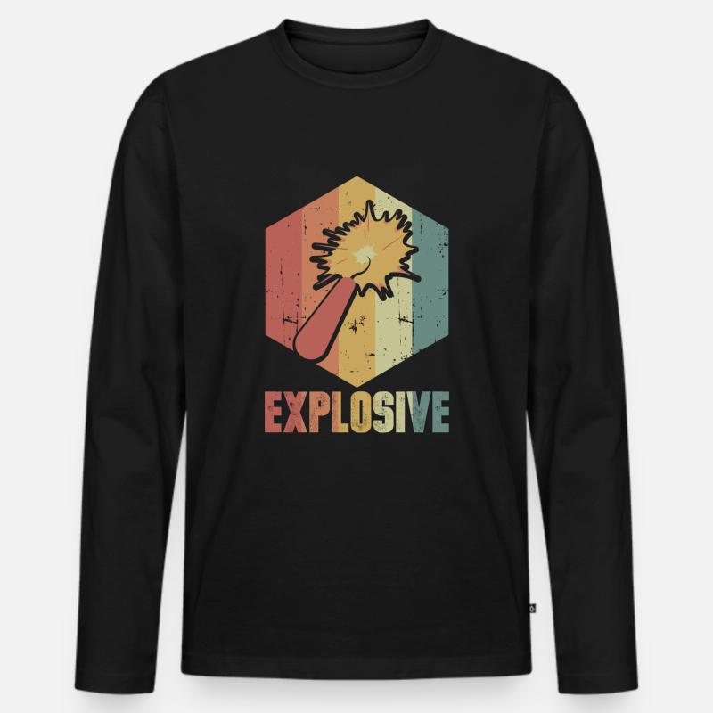 Dynamite Explosion Retro Cool Gift - Men's Premium Organic Long Sleeve Shirt - black