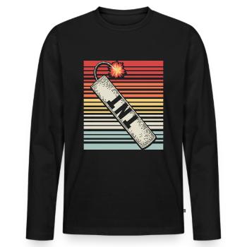 TNT Dynamite Retro Funny Gift - Men's Premium Organic Long Sleeve Shirt - black - Front - Nico (187cm)