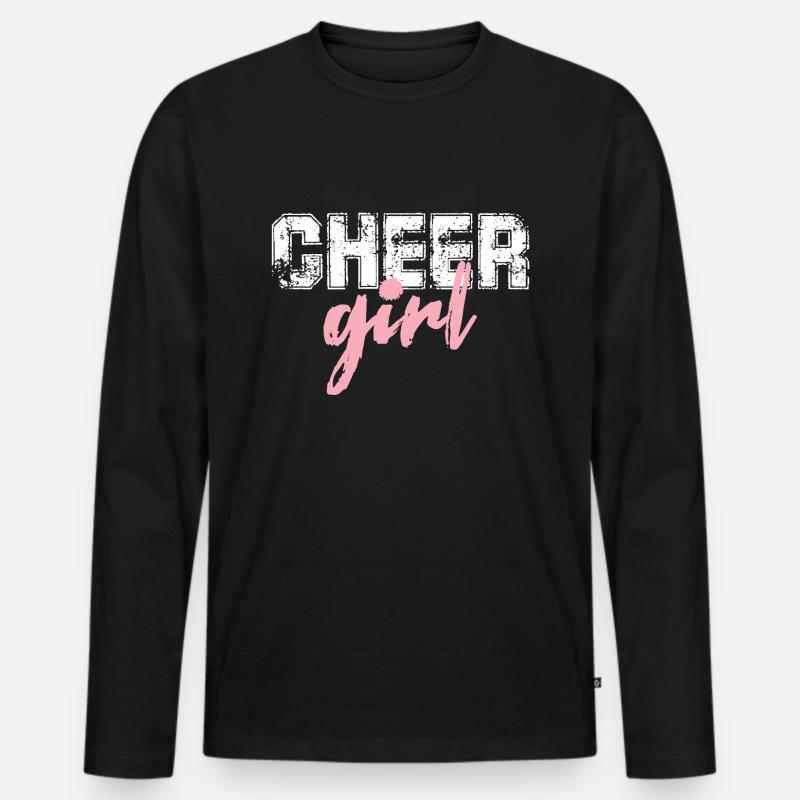 Cheerleader Mädchen - Männer Premium Bio Langarmshirt - Schwarz