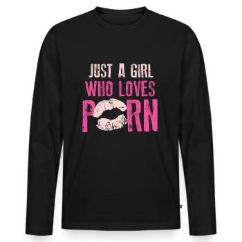 Fille porno fille femme - T-shirt manches longues Premium bio Homme - noir - Devant - Nico (187cm)