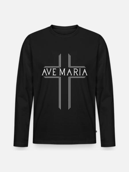 AVE MARIA - Men's Premium Organic Long Sleeve Shirt - black