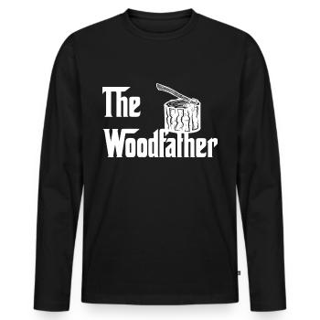 The Woodfather Bois de bois bûcheron - T-shirt manches longues Premium bio Homme - noir - Devant - Nico (187cm)