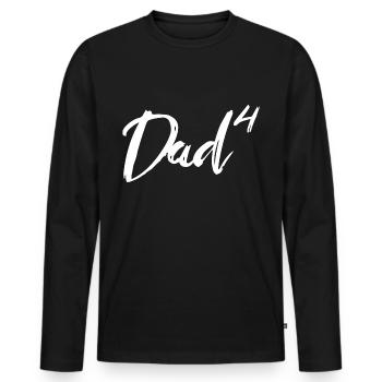 Dad Hoch Vier - Männer Premium Bio Langarmshirt - Schwarz - Vorne - Nico (187cm)
