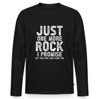 Just One More Rock I Promise Geologist - T-shirt manches longues Premium bio Homme - noir - Devant - Nico (187cm)
