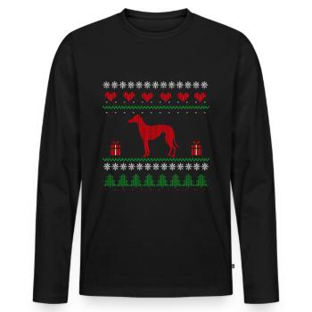 Idée de cadeau de lévrier moche de lévrier - T-shirt manches longues Premium bio Homme - noir - Devant - Nico (187cm)