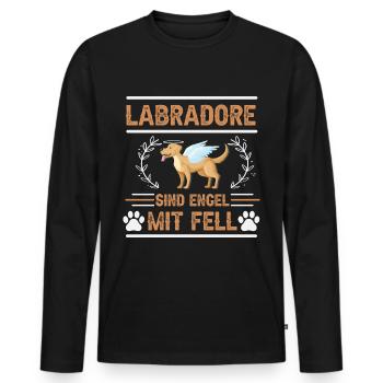 Labradore sind Engel mit Fell - Männer Premium Bio Langarmshirt - Schwarz - Vorne - Nico (187cm)