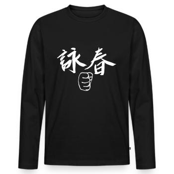 WingTsun Chun Chung Kungfu - Männer Premium Bio Langarmshirt - Schwarz - Vorne - Nico (187cm)