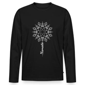 Namaste Mandala - Yoga Buddha Meditation Geschenk - T-shirt manches longues Premium bio Homme - noir - Devant - Nico (187cm)