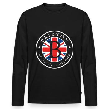 Brixton London England Great Britain UK Gift - Men's Premium Organic Long Sleeve Shirt - black - Front - Nico (187cm)