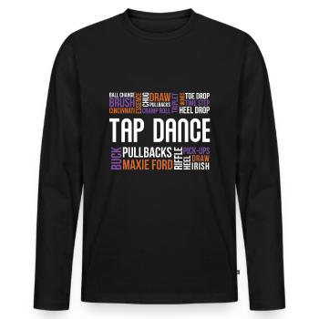Tap Dance Stepptanzer Danseur Musique Cadeau - T-shirt manches longues Premium bio Homme - noir - Devant - Nico (187cm)