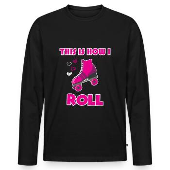 Roller Girl Roller Skater Roller Skates Gift - Men's Premium Organic Long Sleeve Shirt - black - Front - Nico (187cm)
